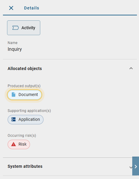 The screenshot shows the details of a selected attribute.