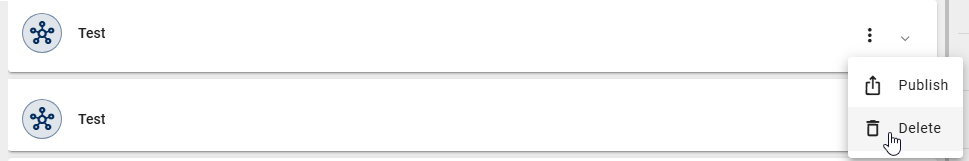 The screenshot shows the option to delete an existing context.