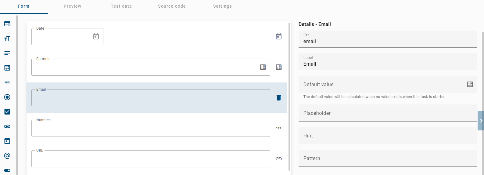 The screenshot which is displayed here shows the detail page of the email form.