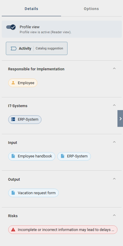 The screenshot shows the properties of the diagram in the matrix view.