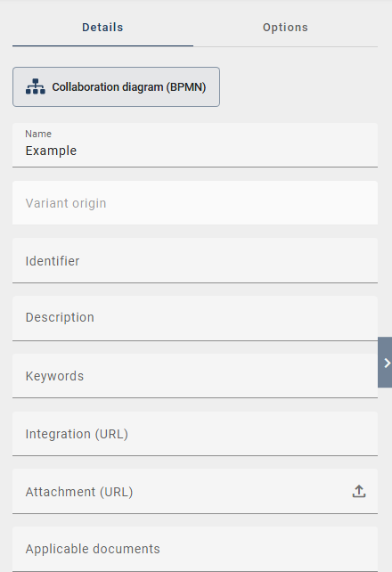 The screenshot shows the selection of an object and the "Details" button in the menu bar.